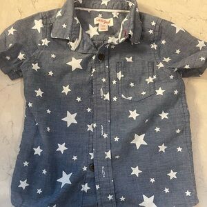 3 for $10 - Cat & Jack Denim Star Pattern Kids Button Down Shirt